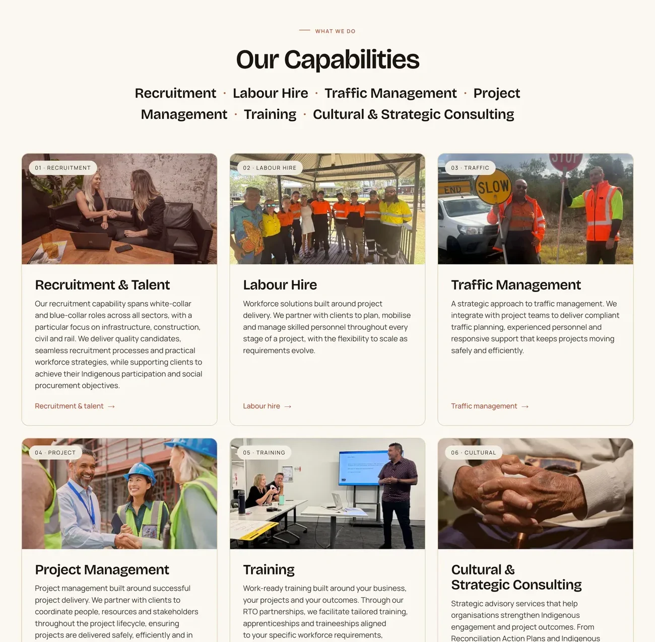 Six INDI Connect services organised together as one clear set of capabilities