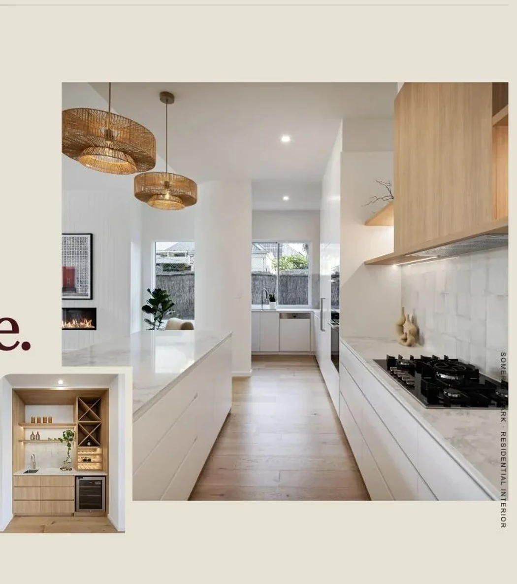 Saba Designs website detail combining expressive typography with interior photography